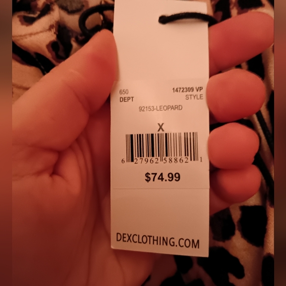 NWT "Dex Plus" Leopard button up bottom flare dress. - Picture 7 of 9